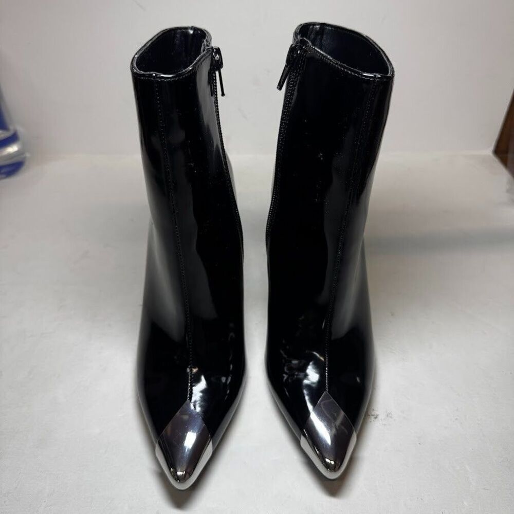 INC Womens 8 M Black Rohese Silver Pointed Toe High Heel Ankle Booties NIB JT6 - Picture 4 of 6